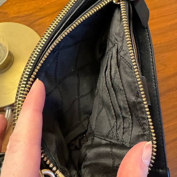 Michael Kors Medium Pebbled Leather Double-Zip Crossbody Bag in Black - Picture 15 of 15